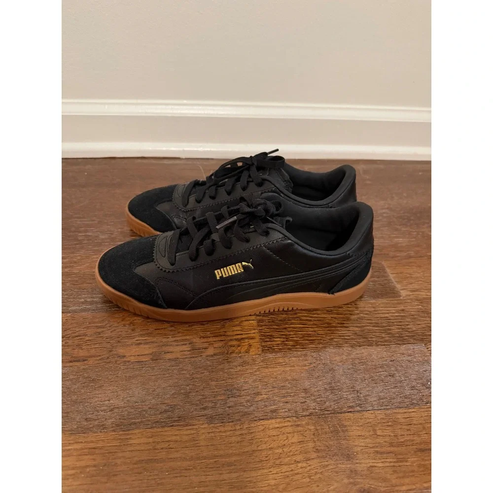 Black on Black Puma Club 5v5 Lux Lace Up Sneakers Sz 9.5M - Picture 3 of 8